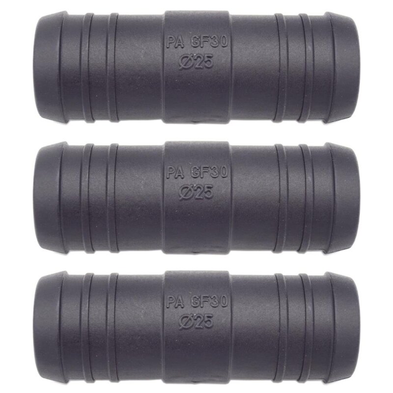 3 x YOU.S Original Schlauchverbinder Leitung Zwischenstück RGV Ø 25x25 mm - Gerade Form