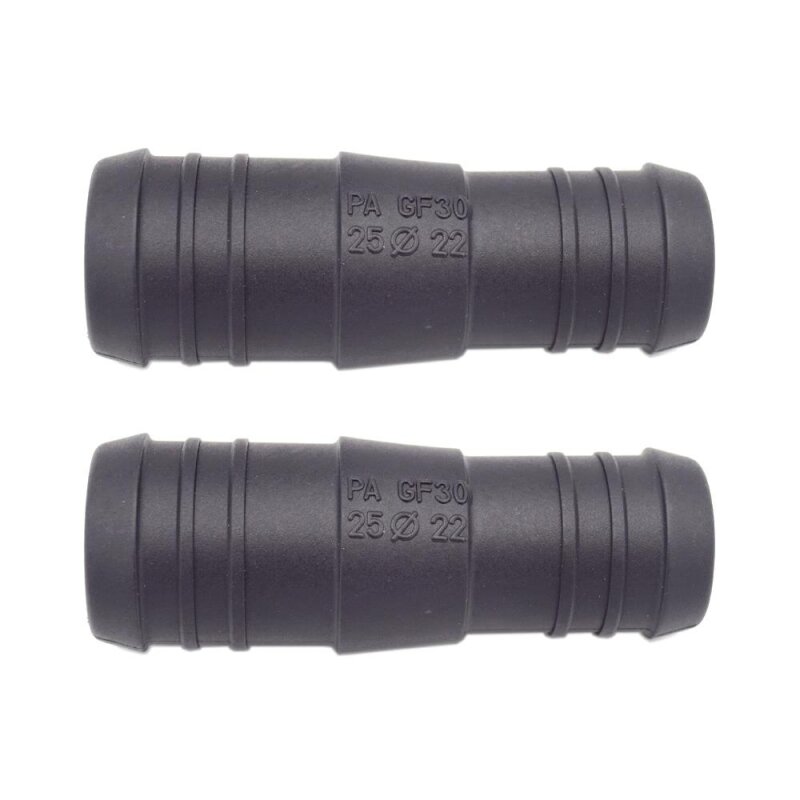 2 x YOU.S Original Schlauchverbinder Zwischenstück RGV Ø 25mm 22mm - Gerade Form - Reduzierer