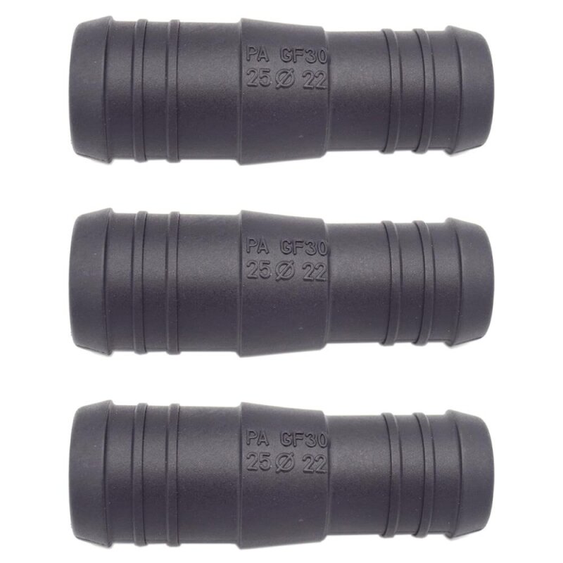3 x YOU.S Original Schlauchverbinder Zwischenstück RGV Ø 25mm 22mm - Gerade Form - Reduzierer