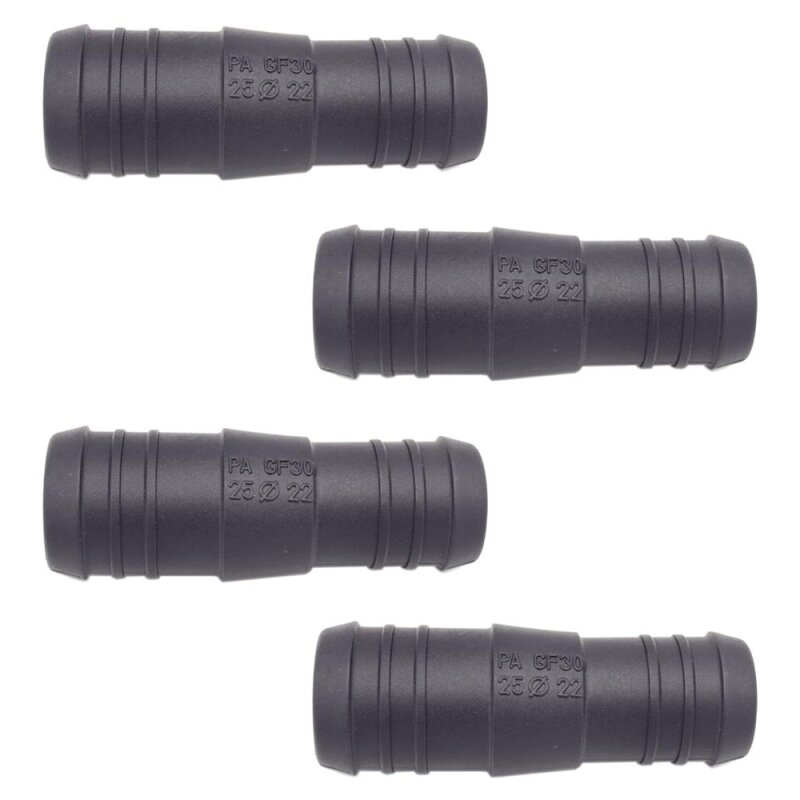 4 x YOU.S Original Schlauchverbinder Zwischenstück RGV Ø 25mm 22mm - Gerade Form - Reduzierer