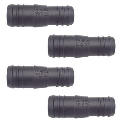4 x YOU.S Original Schlauchverbinder Zwischenstück RGV Ø 25mm 22mm - Gerade Form - Reduzierer