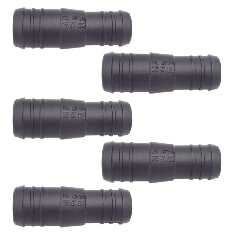 5 x YOU.S Original Schlauchverbinder Zwischenstück RGV Ø 25mm 22mm - Gerade Form - Reduzierer