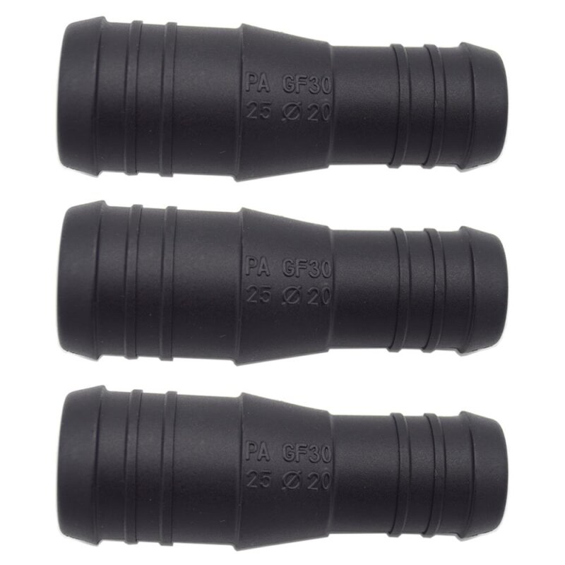 3 x YOU.S Original Schlauchverbinder Zwischenstück RGV Ø 25mm 20mm - Gerade Form - Reduzierer