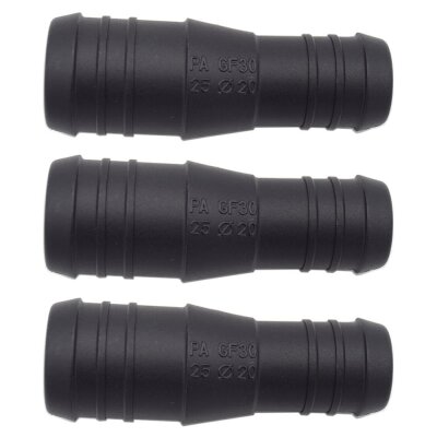 3 x YOU.S Original Schlauchverbinder Zwischenstück RGV Ø 25mm 20mm - Gerade Form - Reduzierer