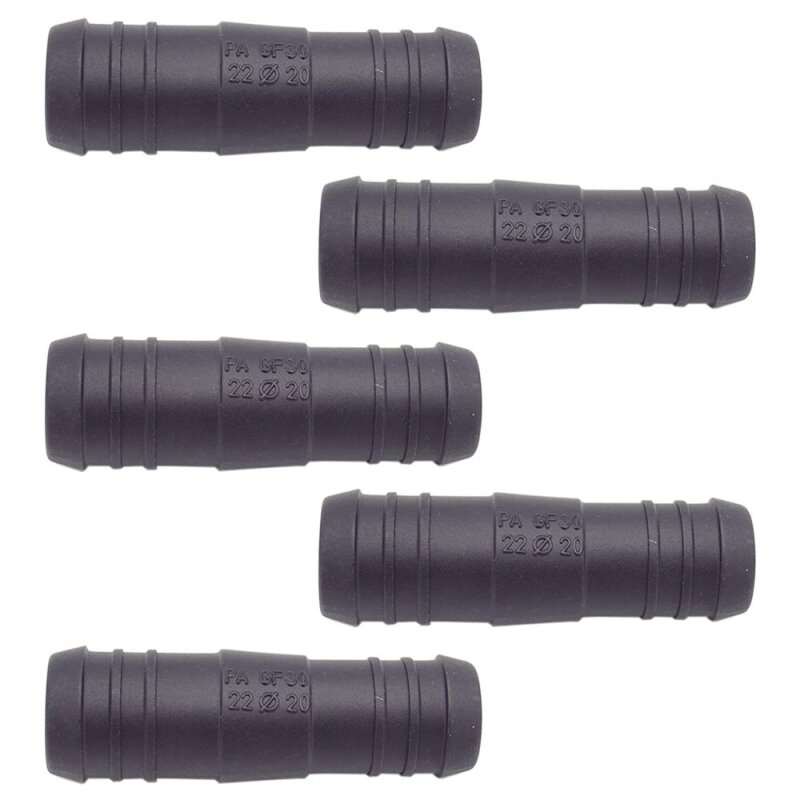 5 x YOU.S Original Schlauchverbinder Zwischenstück RGV Ø 22mm 20mm - Gerade Form - Reduzierer
