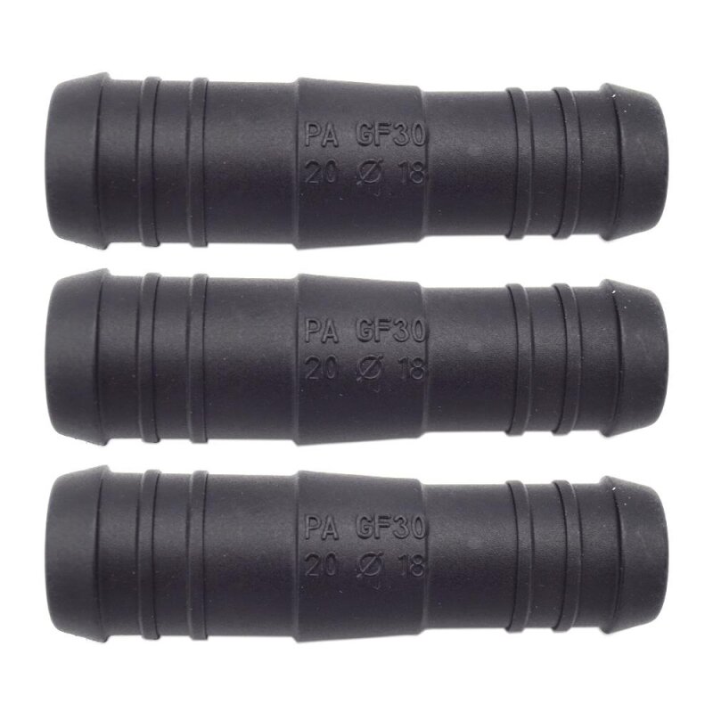 3 x YOU.S Original Schlauchverbinder Zwischenstück RGV Ø 20mm 18mm - Gerade Form - Reduzierer