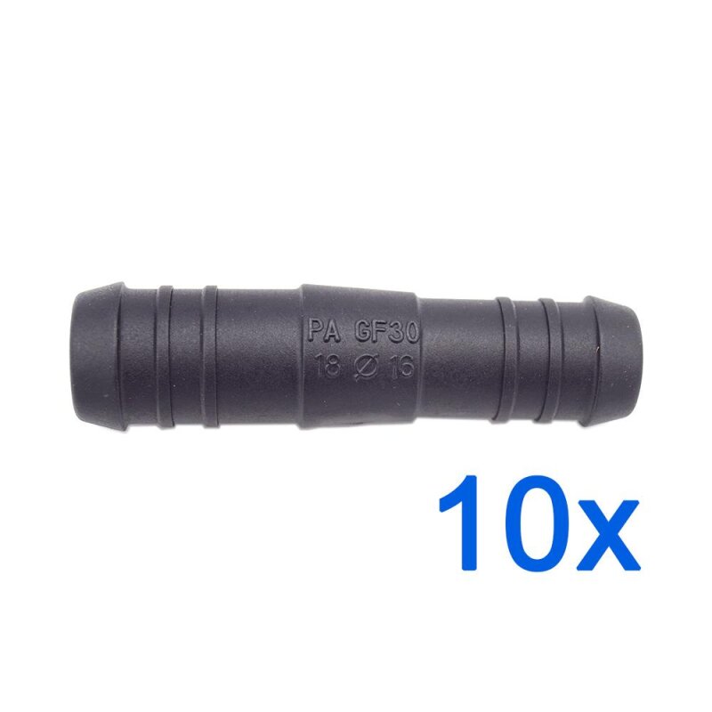 10 x YOU.S Original Schlauchverbinder Zwischenstück RGV Ø 18mm 16mm - Gerade Form - Reduzierer