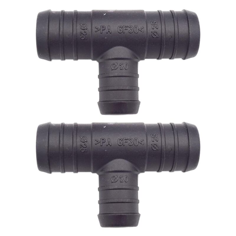 2 x YOU.S Original Schlauchverbinder Zwischenstück RGV Ø 25x25x20 mm - T-Stück Reduzierer