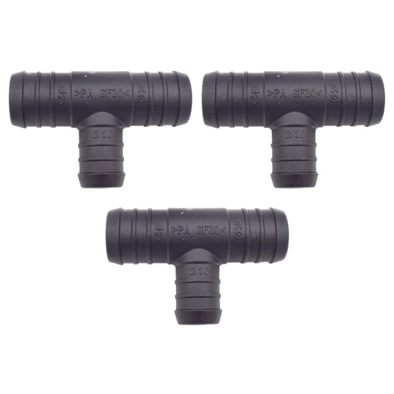 3 x YOU.S Original Schlauchverbinder Zwischenstück RGV Ø 25x25x20 mm - T-Stück Reduzierer