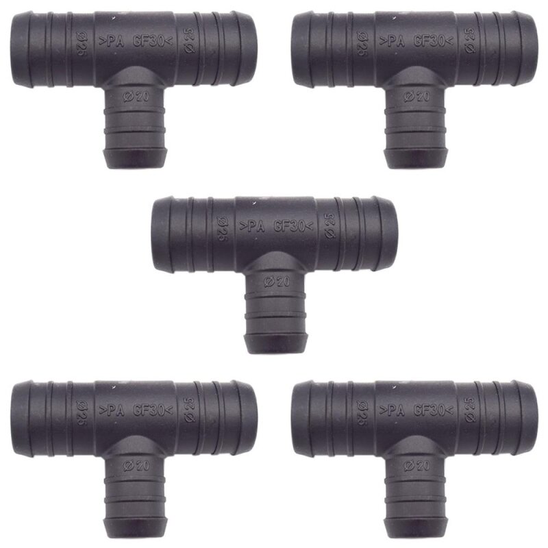 5 x YOU.S Original Schlauchverbinder Zwischenstück RGV Ø 25x25x20 mm - T-Stück Reduzierer