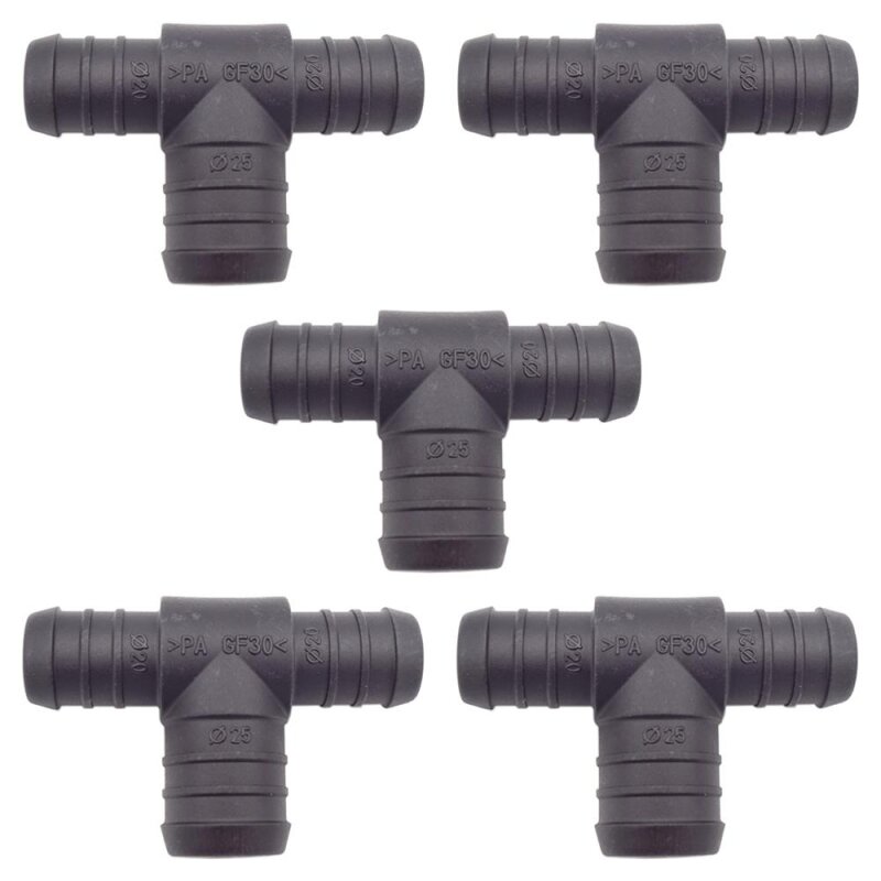 5 x YOU.S Original Schlauchverbinder Zwischenstück RGV Ø 20x20x25 mm - T-Stück Reduzierer