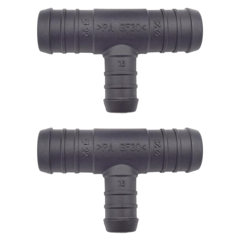 2 x YOU.S Original Schlauchverbinder Zwischenstück RGV Ø 22x22x16 mm - T-Stück Reduzierer