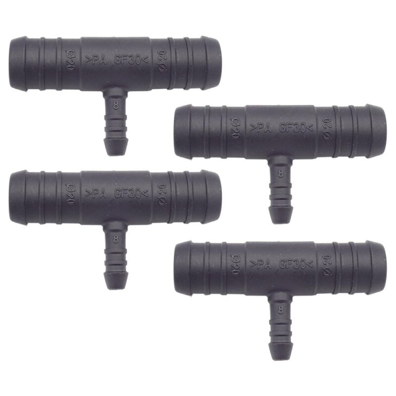 4 x YOU.S Original Schlauchverbinder Zwischenstück RGV Ø 20x20x8 mm - T-Stück Reduzierer