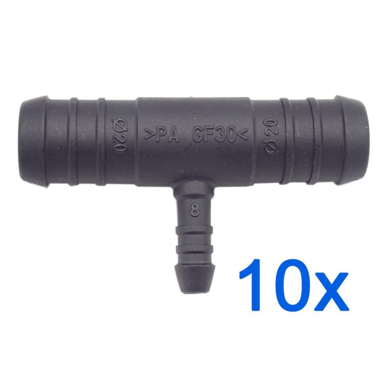 10 x YOU.S Original Schlauchverbinder Zwischenstück RGV Ø 20x20x8 mm - T-Stück Reduzierer