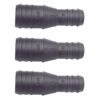 3 x YOU.S Original Schlauchverbinder Zwischenstück RGV Ø 25mm 18mm - Gerade Form - Reduzierer