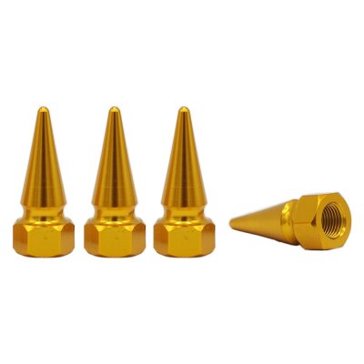 4 Stück YOU.S Ventilkappen Reifenventile Spike in Gold für Auto PKW LKW Motorrad Fahrrad