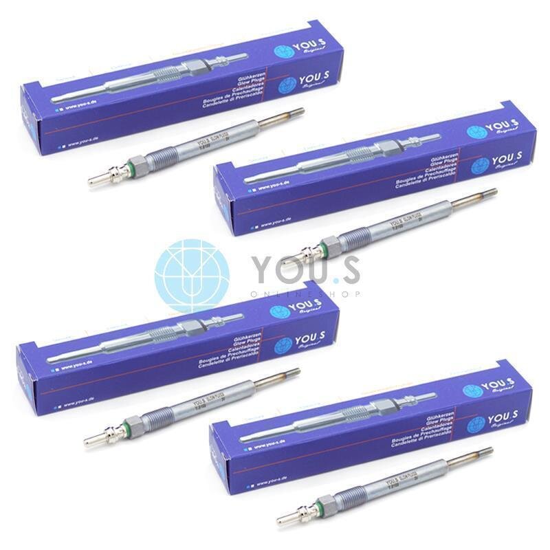 4 Stück YOU.S Original Glühkerzen kompatibel mit FIAT 500 1.3 D Multijet - 55238404