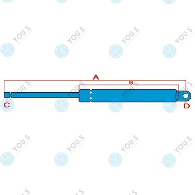 2 x YOU.S Gasfeder für MASSEY FERGUSON LANDINI - Dachluke 3303021M91
