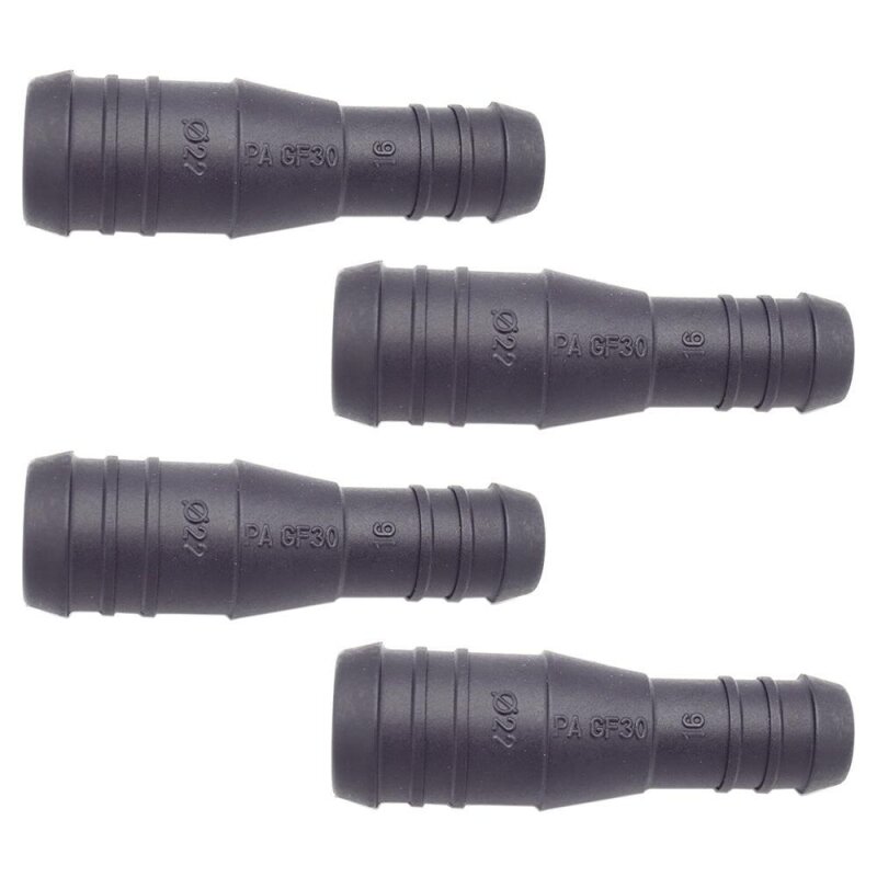 4 x YOU.S Original Schlauchstutzen Verbindungsstück RGV Ø 20mm 14mm - Gerade Form - Reduzierer