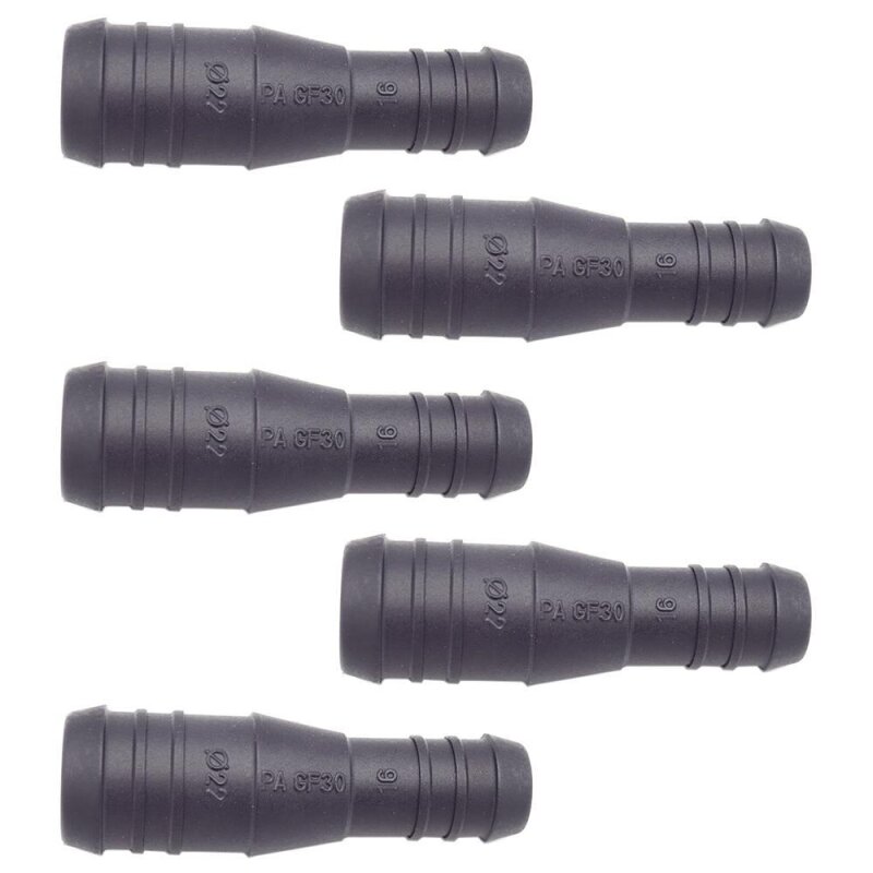 5 x YOU.S Original Schlauchstutzen Verbindungsstück RGV Ø 20mm 14mm - Gerade Form - Reduzierer