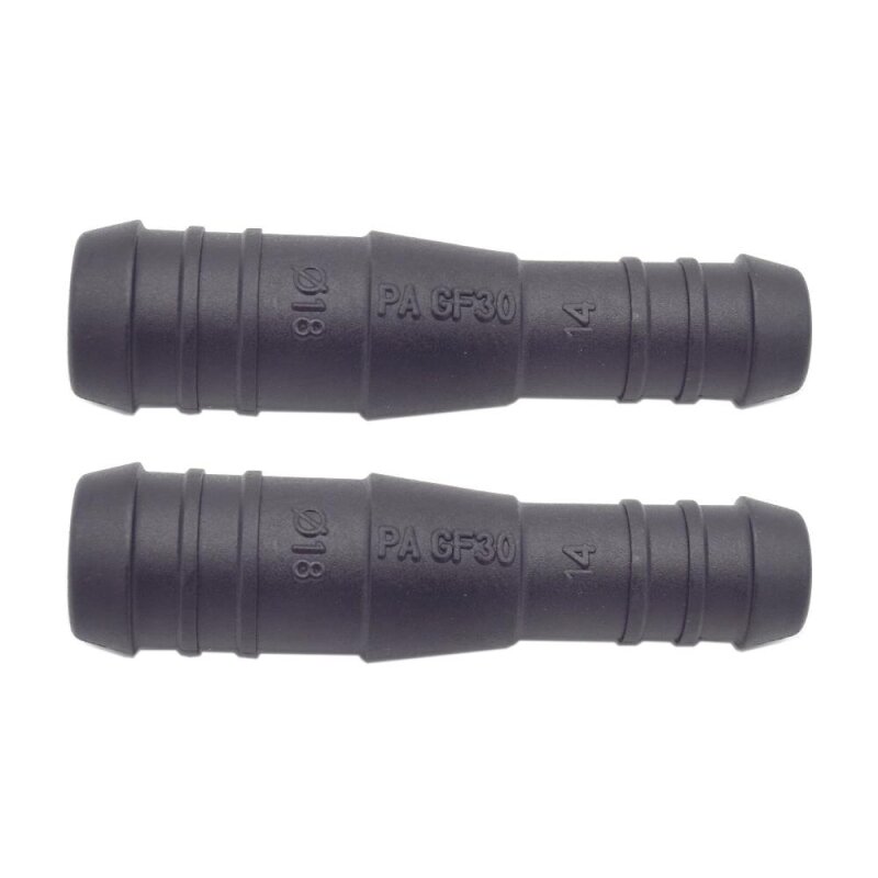 2 x YOU.S Original Schlauchstutzen Verbindungsstück RGV Ø 18mm 14mm - Gerade Form - Reduzierer