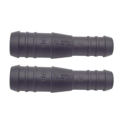 2 x YOU.S Original Schlauchstutzen Verbindungsstück RGV Ø 18mm 14mm - Gerade Form - Reduzierer