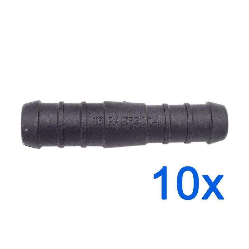 10 x YOU.S Original Schlauchstutzen Verbindungsstück RGV Ø 16mm 14mm - Gerade Form - Reduzierer