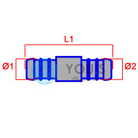 1 x YOU.S Original Schlauchstutzen Verbindungsstück RGV Ø 16mm 10mm - Gerade Form - Reduzierer