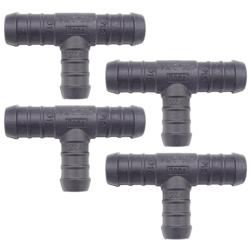 4 x YOU.S Original Schlauchverbinder Zwischenstück RGV Ø 16x16x14 mm - T-Stück Reduzierer