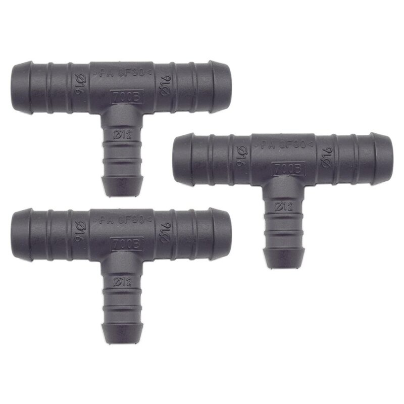 3 x YOU.S Original Schlauchverbinder Zwischenstück RGV Ø 16x16x12 mm - T-Stück Reduzierer