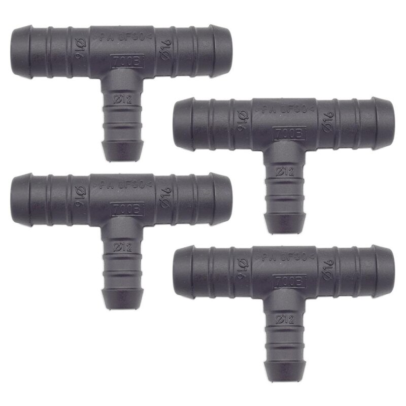 4 x YOU.S Original Schlauchverbinder Zwischenstück RGV Ø 16x16x12 mm - T-Stück Reduzierer