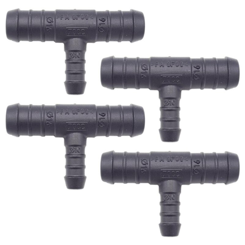 4 x YOU.S Original Schlauchverbinder Zwischenstück RGV Ø 16x16x10 mm - T-Stück Reduzierer
