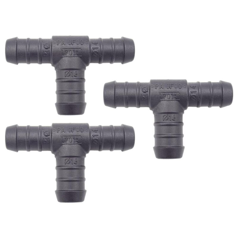 3 x YOU.S Original Schlauchverbinder Zwischenstück RGV Ø 14x16x14 mm - T-Stück Reduzierer