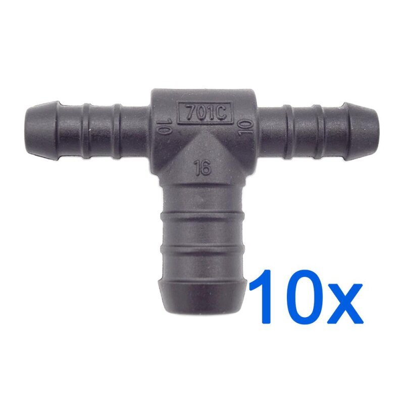 10 x YOU.S Original Schlauchverbinder Zwischenstück RGV Ø 10x16x10 mm - T-Stück Reduzierer