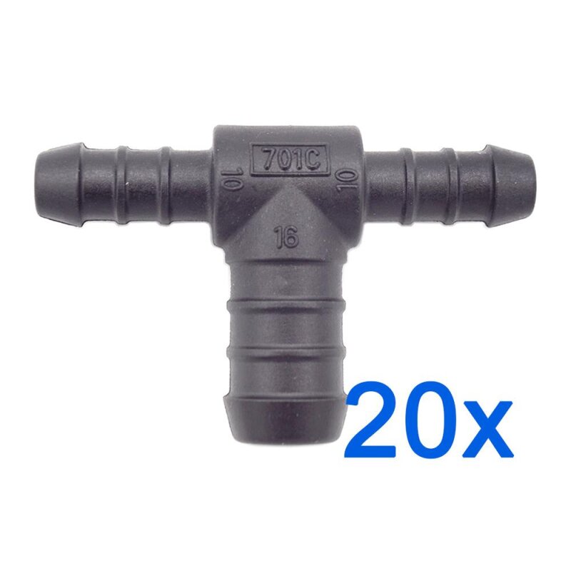 20 x YOU.S Original Schlauchverbinder Zwischenstück RGV Ø 10x16x10 mm - T-Stück Reduzierer
