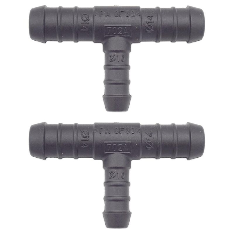 2 x YOU.S Original Schlauchverbinder Zwischenstück RGV Ø 14x10x14 mm - T-Stück Reduzierer
