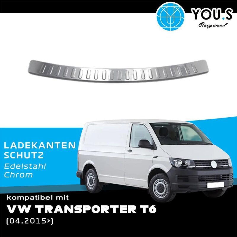 YOU.S Original Ladekantenschutz Chrom / Edelstahl kompatibel mit VW Transporter T6 Bj. ab 04.2015
