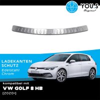 YOU.S Original Ladekantenschutz Abdeckung Chrom / Edelstahl kompatibel mit VW Golf 8 Bj. ab 2019