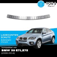 YOU.S Original Ladekantenschutz Abdeckung Chrom / Edelstahl kompatibel mit BMW X6 E71 E72 ab Bj. 2008-2014