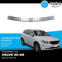 YOU.S Original Ladekantenschutz Abdeckung Chrom / Edelstahl kompatibel mit Volvo XC60 ab Bj. 2014-2017