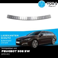 YOU.S Original Ladekantenschutz Abdeckung Chrom / Edelstahl kompatibel mit Peugeot 508 Kombi ab Bj. 2014