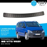 YOU.S Original Ladekantenschutz Abdeckung Carbon / Edelstahl kompatibel mit Mercedes-Benz Vito W639 bis Bj. 2014