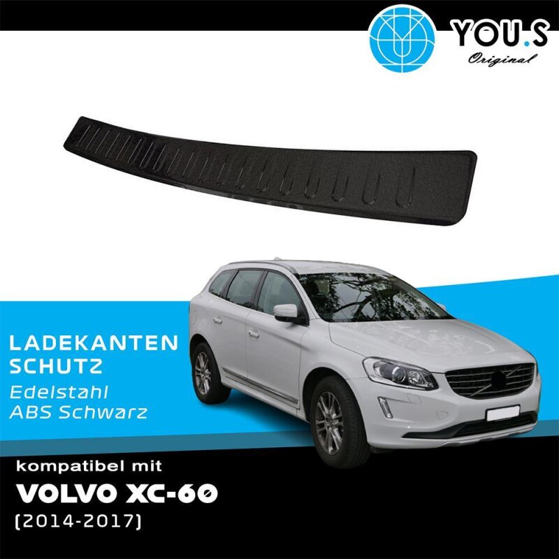 YOU.S Original Ladekantenschutz Schutzleiste ABS Kunststoff Schwarz kompatibel mit Volvo XC60 ab Bj. 2014-2017