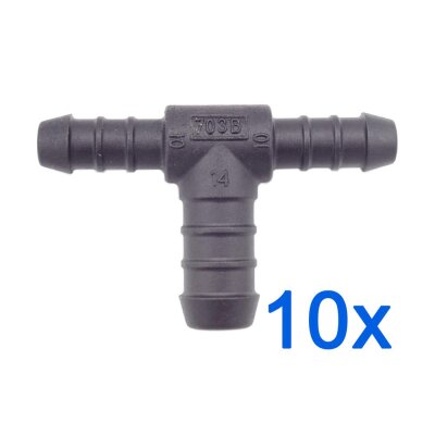 10 x YOU.S Original Schlauchverbinder Zwischenstück RGV Ø 10x10x14 mm - T-Stück Reduzierer
