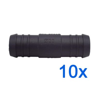 10 x YOU.S Original Schlauchverbinder Zwischenstück RGV Ø 20x20 mm - Gerade Form