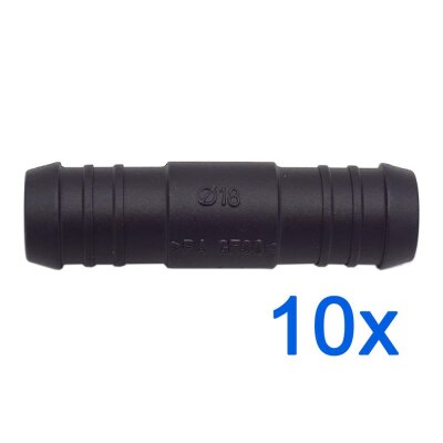 10 x YOU.S Original Schlauchverbinder Zwischenstück RGV Ø 18x18 mm - Gerade Form
