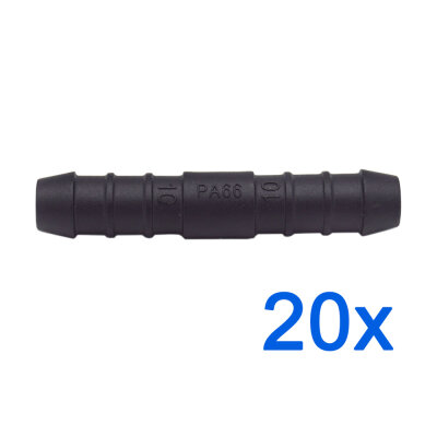 20 x YOU.S Original Schlauchverbinder Leitung Zwischenstück Ø 10x10 mm - Gerade Form