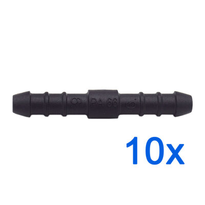 10 x YOU.S Original Schlauchverbinder Leitung Zwischenstück Ø 6x6 mm - Gerade Form