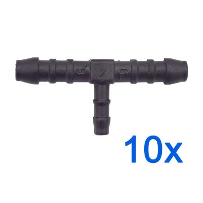 10 x YOU.S Original Schlauchverbinder Verteilerstück RGV Ø 6x4x6 mm - T-Stück Reduzierer