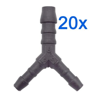 20 x You.S Original Schlauchverbinder Zwischenstück RGV Ø 4x6x4 mm - Y-Form - Reduzierer